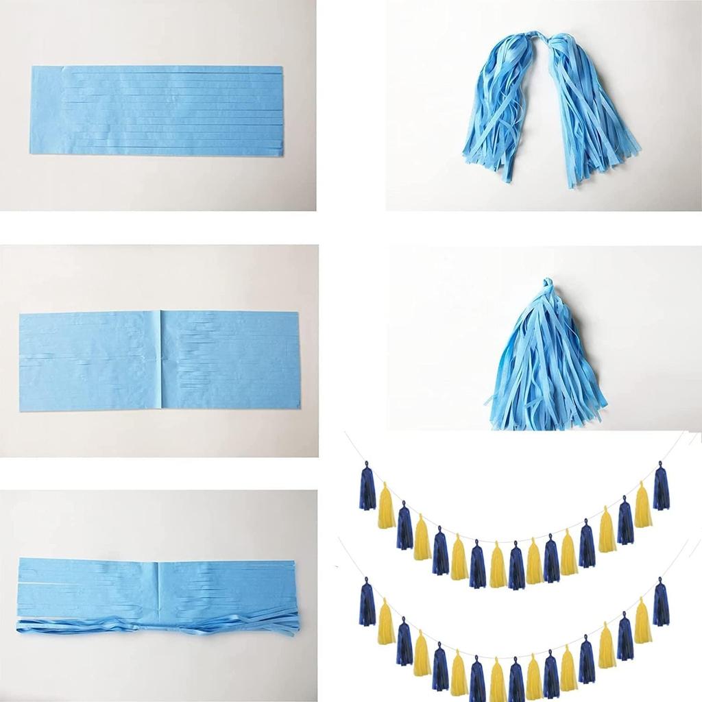 20PCS Blue and Yellow Graduation Decorations Blue and Yellow Tassel Garland for Party Decorations
