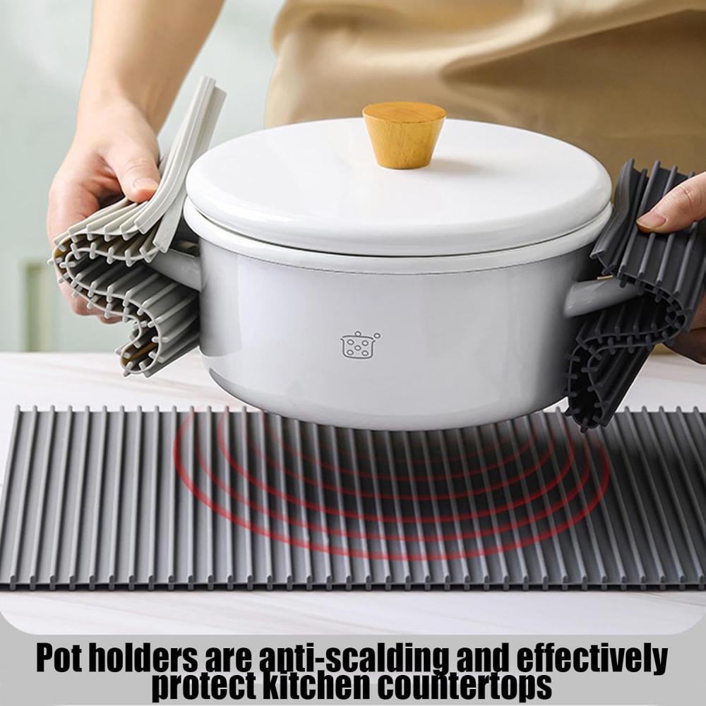 Multifunktionale faltbare Silikon-Abtropfmatte, rutschfeste Silikon-Abtropfmatte, geeignet für Küchenarbeitsplatten und Esstische