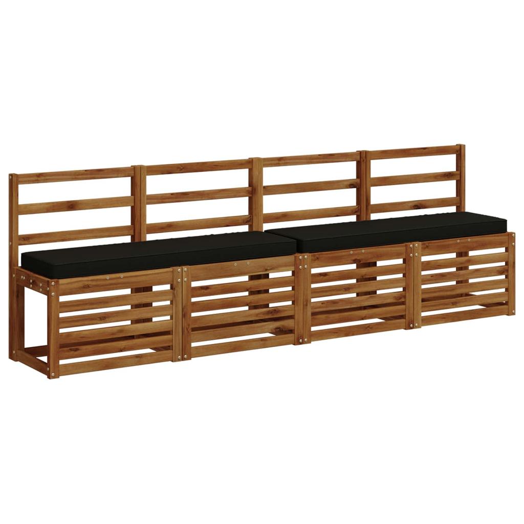 2 piece Bench Cushions VUGHT 2 pcs 100percent Polyester Black