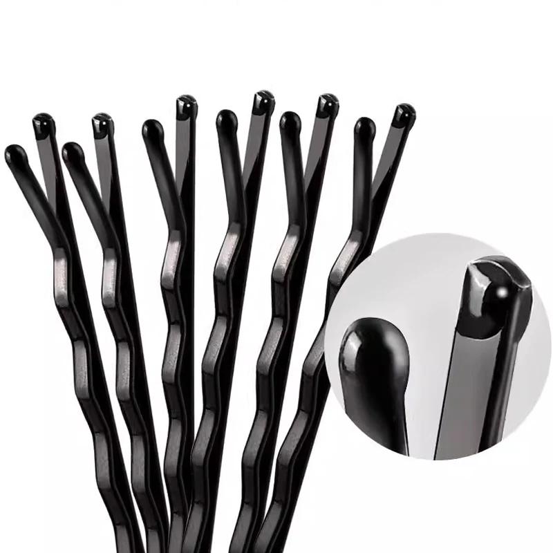 50-600pcs Black Straight Line Hair Clip U-shaped Needle Lady Hairpins Curly Wavy Grips Women Bobby Pins Styling Hair Accessories