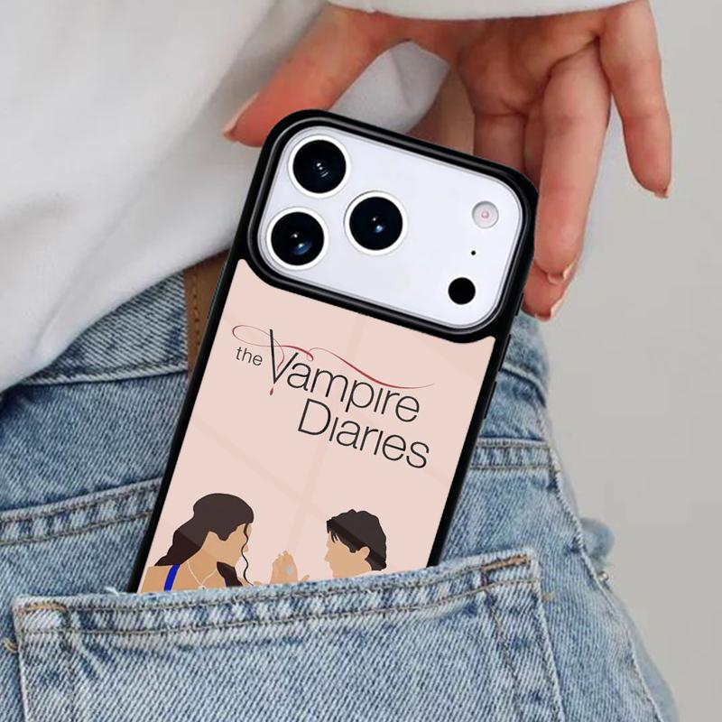 Damon Elena The Vampire Diaries Phone Case for iPhone 16e 15 14 13 12 17 Pro Max Plus Air 17pro Cover Coque