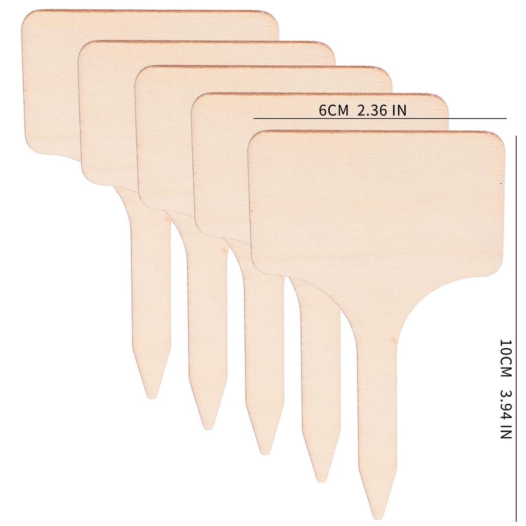 Wooden Plant Labels Multi-shape Blank Garden Marker Stakes DIY Writing Tags for Potted Flower Herb Seed Vegetable Identification