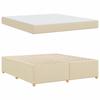Bed Frame with Mattress Cream 180 x 200 cm Fabric