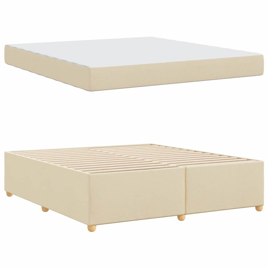 Bed Frame with Mattress Cream 180 x 200 cm Fabric