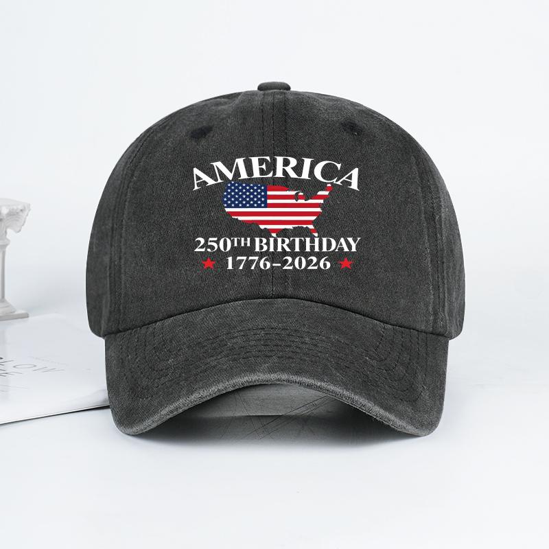 2026 USA 250th Birthday Baseball Cap Men Women Vintage Washed Cotton Adjustable Dad Hat Patriotic American Flag Gift