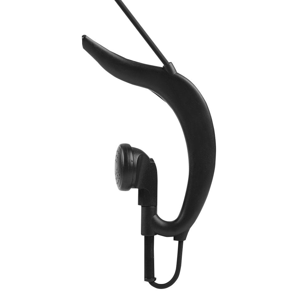 3.5mm Earhook Earpiece with PTT Button MIC Speaker Single Earphone for Wakie Talkie
