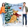 Cute Golden Retriever Christmas Blanket Soft Cozy Throw for Winter Holiday Home Decor Perfect Gift for Dog Lovers