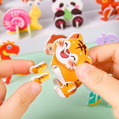 30Kinds Animal 3D Puzzle Kids Children Birthday Party Toy Paperboard Cartoon Dinosaur DIY Puzzles  Jungle Animals Parties Favors