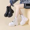 Special Black Motorcycle Boots Heavy Gold Platform Cross-border Martin Boots Female Punk Small Leather Shoes