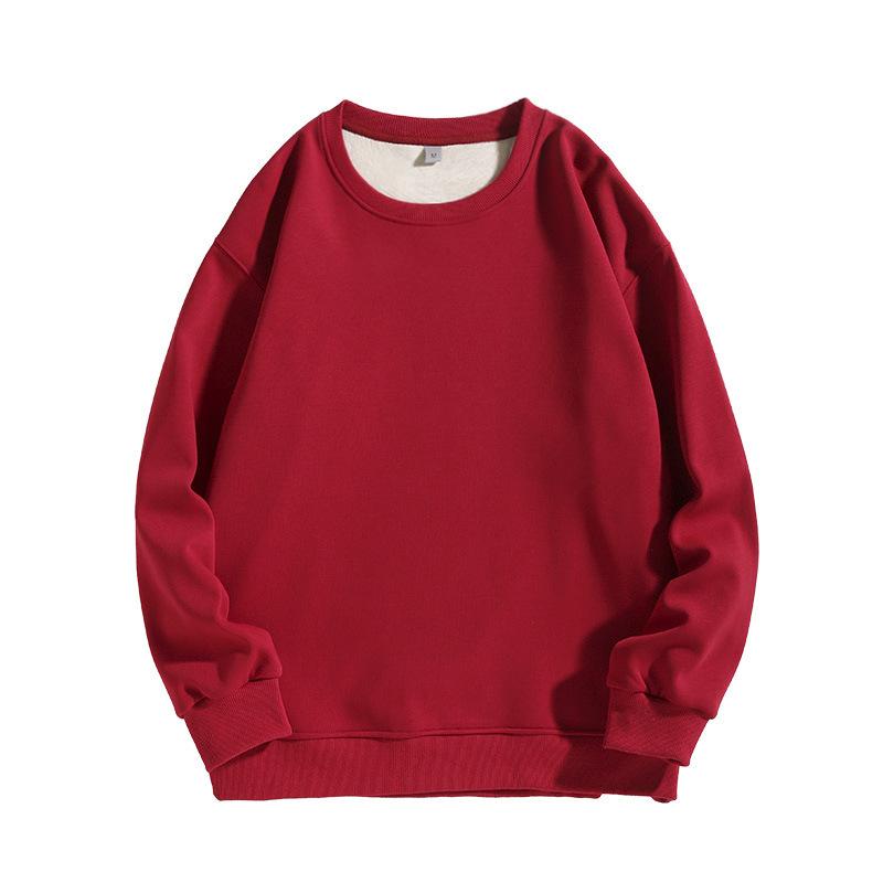 Men's Women's 100% Cotton Oversized Winter Clothes Plus Velvet Top Blouse Long Sleeve T-Shirts Pullovers Sweatshirts For Men