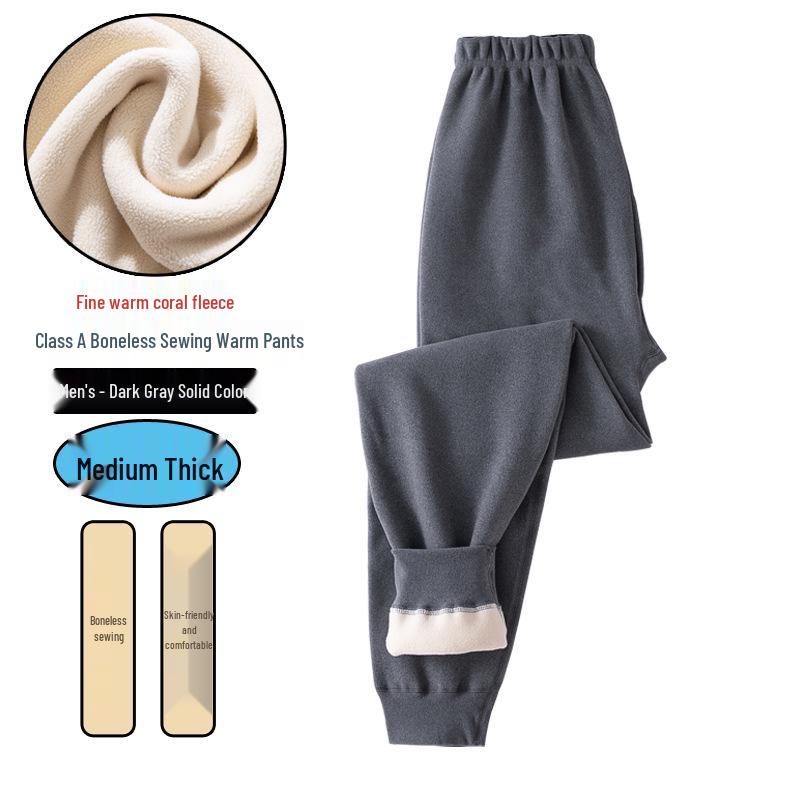 Boys' Warm Plus Velvet Thickened Pants: Medium & Large Sizes, Teen One-Piece for Fall/Winter School Wear