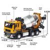 1:50 Mixer Truck Excavator Toy Model Car Diecast Metal Sound Light Engineering Vehicle Miniature Models Collection Gift Boys