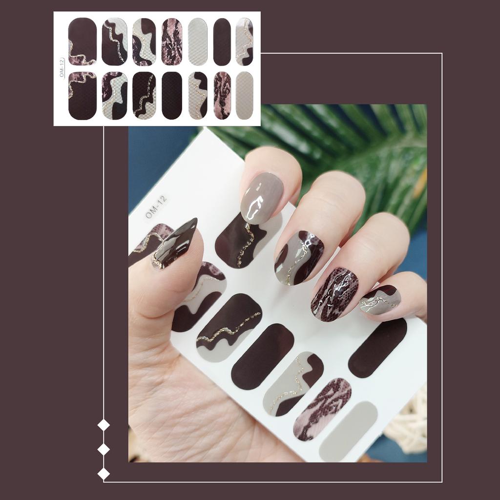 3D Leopard Nail Sticker Decals DIY Creative Fake Nail Wraps Tips Nail Manicure Art Patchs Full Cover Nail Polish Sticker
