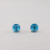 Swiss Blue Topaz Gemstone 925 Sterling Silver Handmade Jewelry Partywear Studs Earring 1" For Birthday EE-181-14