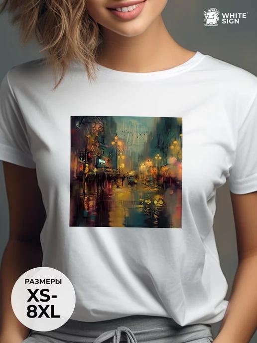 City Oversized Cotton Graphic T-Shirt M