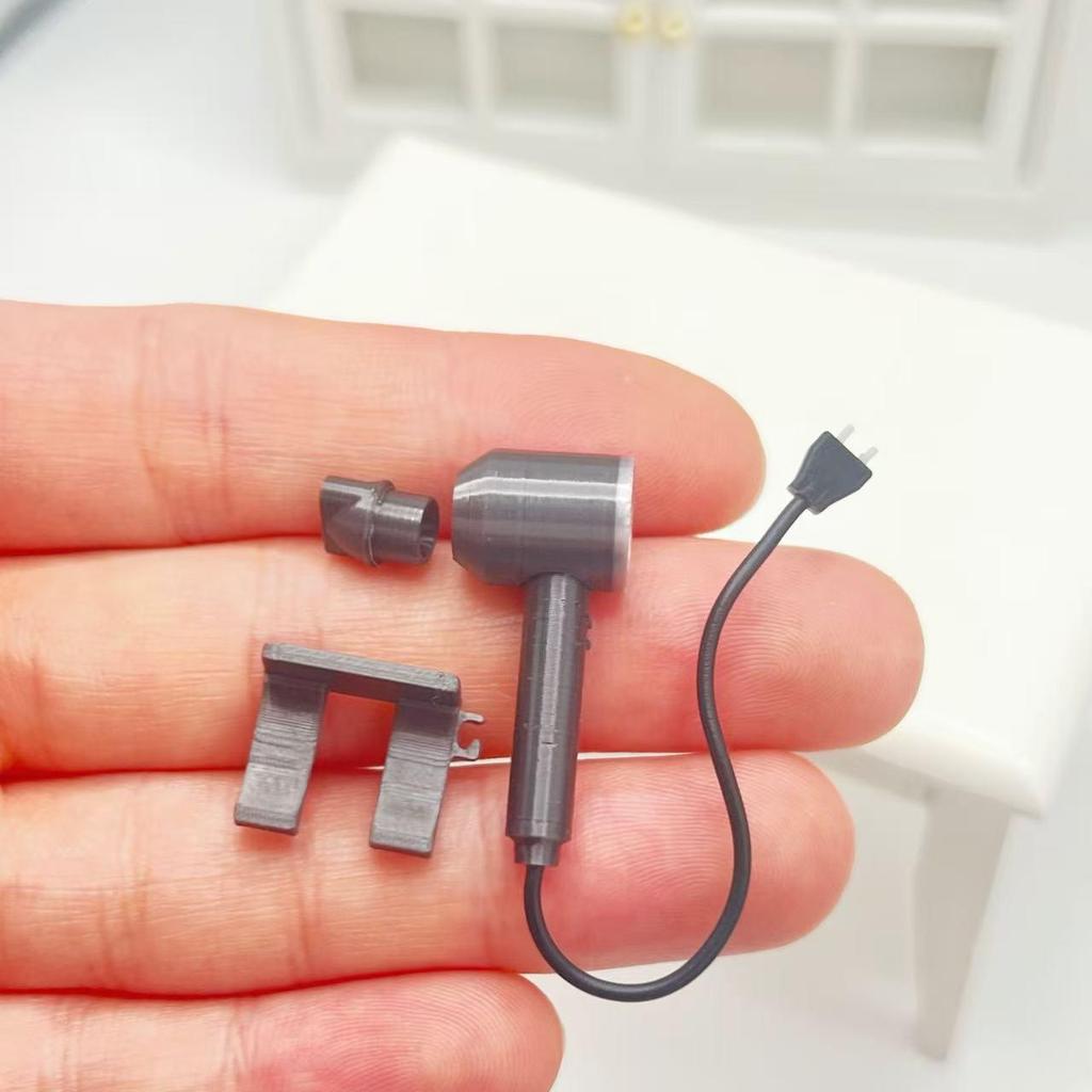 Miniature Wall-Mounted Hair Dryer Model for Dollhouse Decor and Photography Props