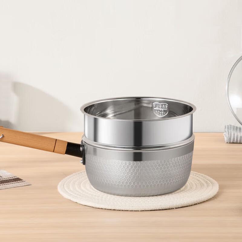 ChuiDaHuang 20cm Japanese Yukihira Milk Pot with Steamer