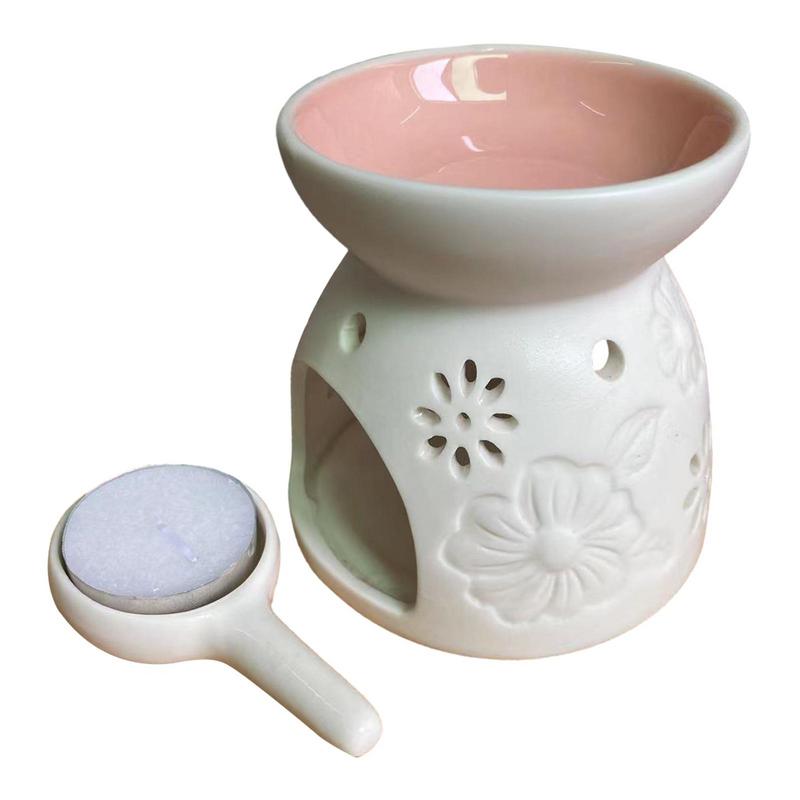 Tea Light Wax Melt Warmer Essential Oil Burner Wax Melt Burner With Candle Spoon Essential Oil Incense Aroma Diffuser Romantic China Mainland