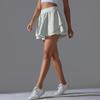 New Solid Color Double-layer Pocket Tennis Skirt Sexy Tight Fitting High Elasticity Sports Running Fitness Yoga Shorts For Women