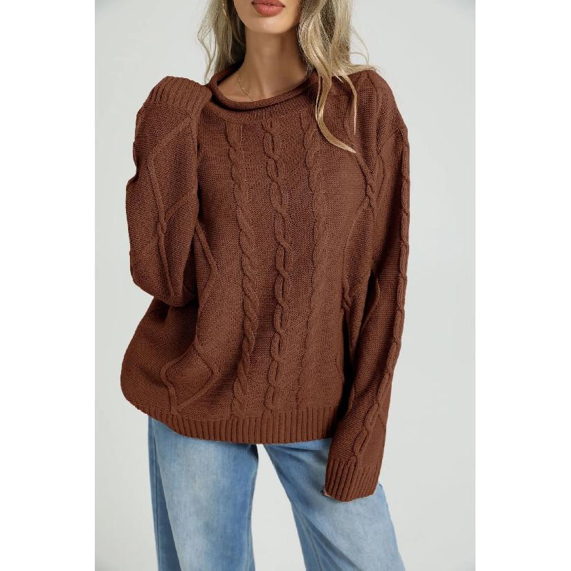 Women's Ropa Mujer Solid Color Knitted Pullovers Sweaters Long Slevees Elegant Chic Thick Loose Casual Roupas Feminina