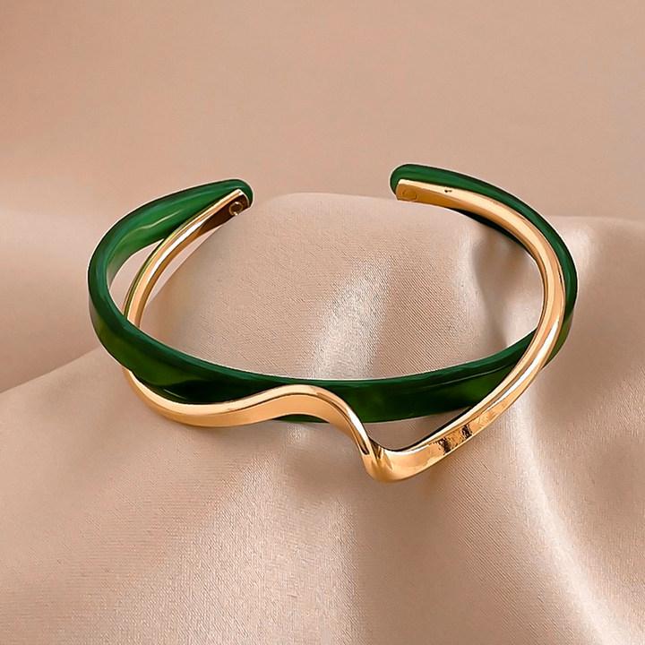 Dopamine Color Smudge Geometric Resin Bracelet Temperament Versatile Bracelet European and American Jewelry