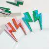 New Creative Acrylic Stud Earrings for Women Funny Glitter Multicolor Lightning Drop Earring Punk Trendy Jewelry Gift