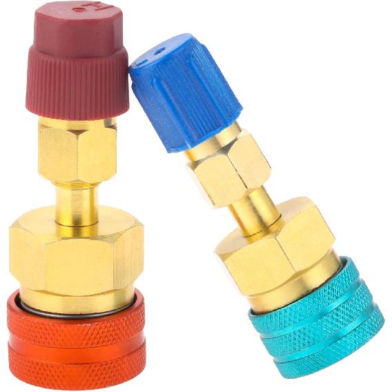 R1234yf Adapter Kit, R1234YF to R134A Adapter, 1234yf Quick Coupler High Low Side Connector Conversion for Car Air Conditioning System Refrigerant