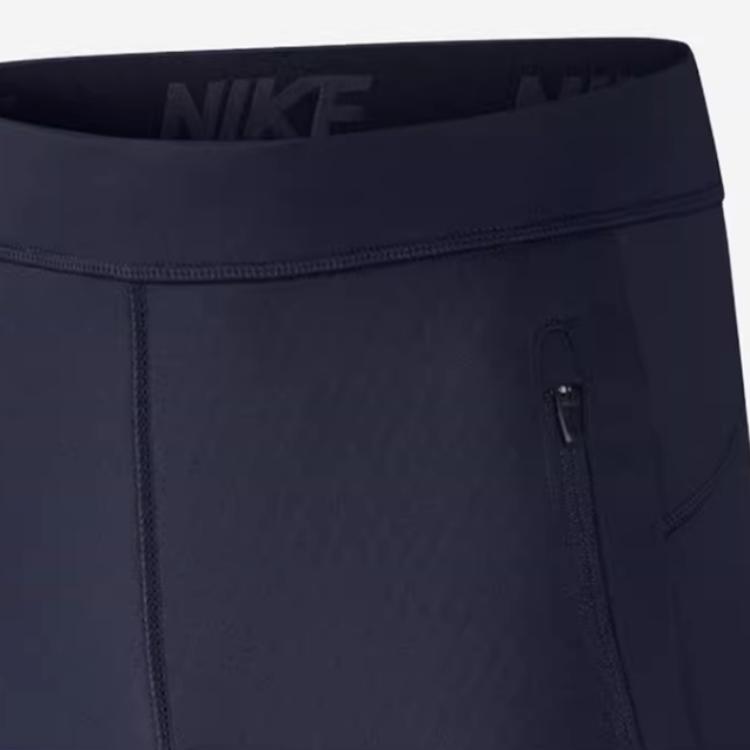 Nike Solid Color Elastic Brand Logo Print Slim Fit Knitted Sports Pants Kids Bottoms Blue Black 803931-451