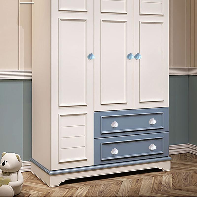 Nordic Children's Room Ceramic Wardrobe Pure Brass Matte Handles Drawer Furniture Cute Cloud Cabinet Door Handle Knobs