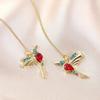 Trendy Hummingbird Pendants Tassel Animal Earrings for Women Ear Line New Fashion Little Bird Drop Long Hanging Earring Jewelry