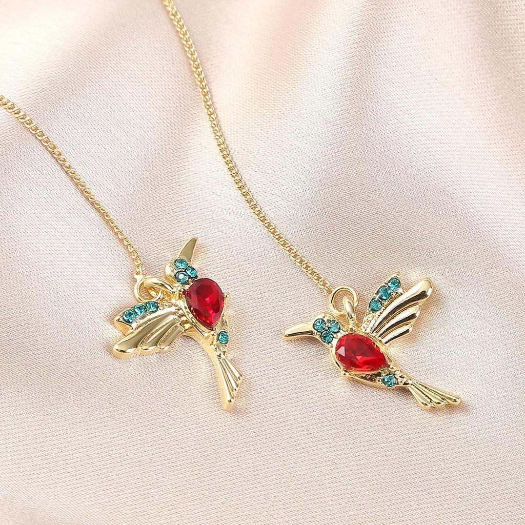 Trendy Hummingbird Pendants Tassel Animal Earrings for Women Ear Line New Fashion Little Bird Drop Long Hanging Earring Jewelry