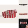 Faux Leather Belt With Iron Buckle And Pierced Pattern For Casual Streetwear And Jeans