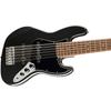Squier Affinity Series Jazz Bass VI, Laurel Fingerboard, Black Pickguard, Black Metallic, with Soft Case