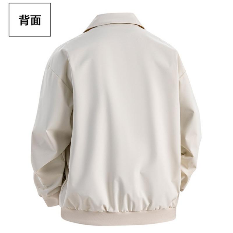 Mens American High Street Turn Down Collar Loose Casual Pilot Jacket