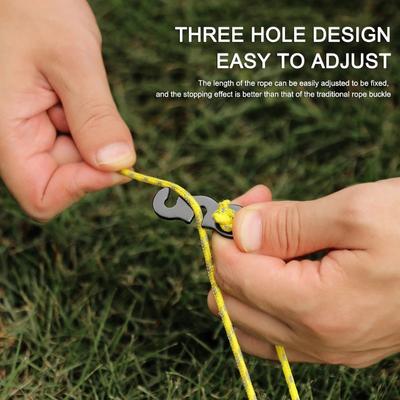 10pcs Adjustable Camping Tent Cord Rope Buckle Tightening S-Type Tensioners Fastener Outdoor Camping Tents Securing Accessories