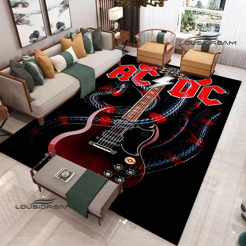 3D Rock Band AC/DC Printed Carpet Yoga Mat Non-slip Carpet Kitchen Mat Room Decor Carpets for Living Room Area Rug Birthday Gift