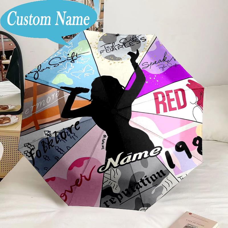 Custom Name Umbrella Taylor Art Umbrella 8-Frame for Travel, Camping, Casual Lightweight Portable, Essential for Family Gifts