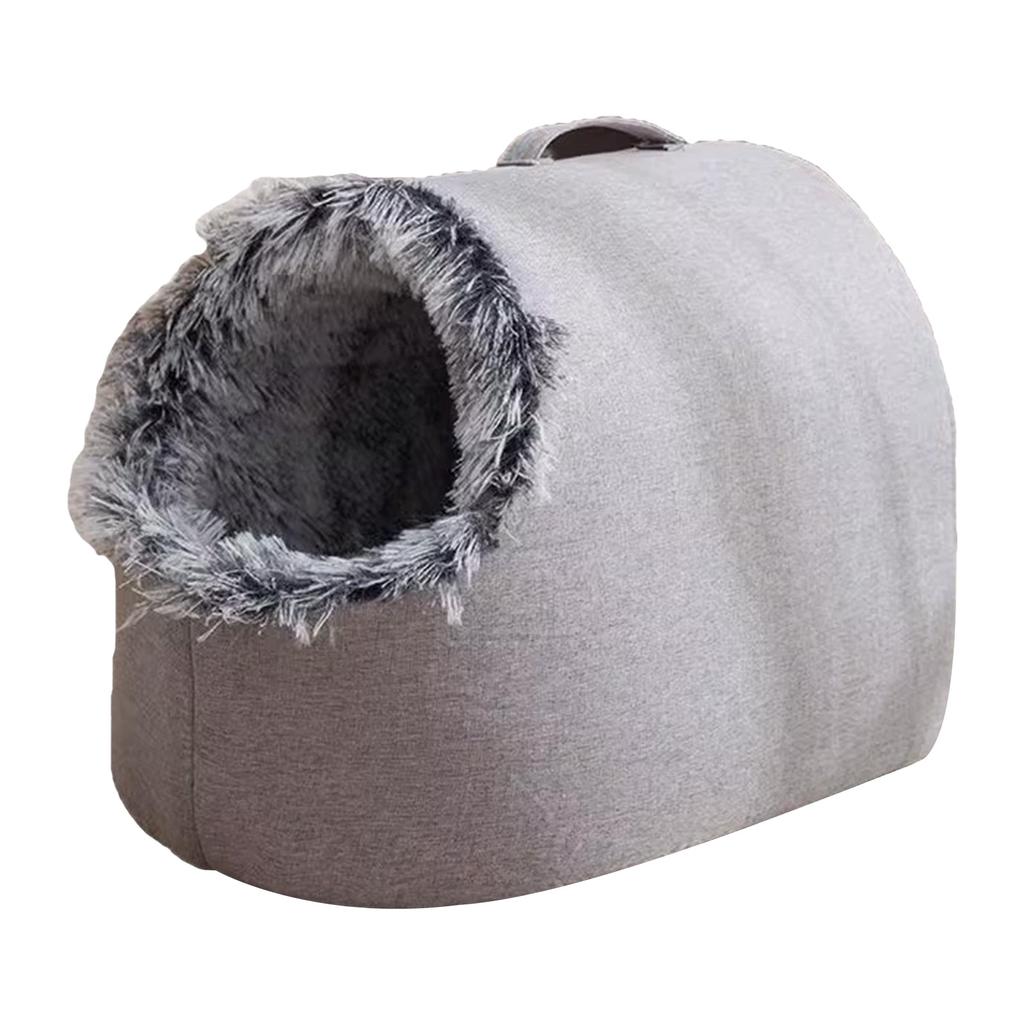 Cozy Enclosed Cat House Round Fluffy Warm Soft Plush Cozy Indoor Nest With Non-Slip Bottom for Indoor Cat Or Small Dog