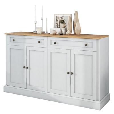 Kitchen Pantry Patchwork Color Large Sideboard with 4 Doors And 2 Drawers, Storage Cabinet Modern Buffet for Dining Room Living