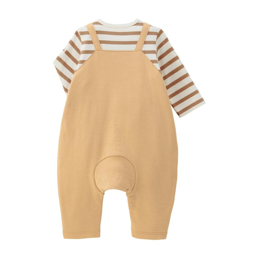 MIKIHOUSE HOT BISCUITS Coveralls for Boys and Size 80cm Girls, Beige, (Product Code 70-1219-145)