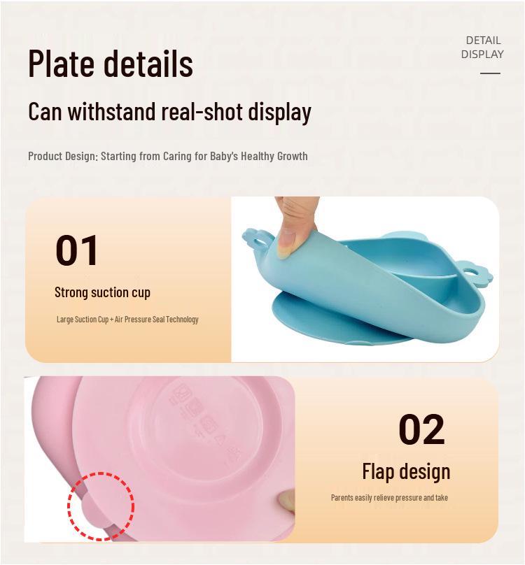 11-Piece Children's Silicone Bear Feeding Set: Food-Grade Bib, Bowl, Straw Cup & Tableware
