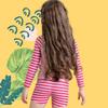 Girls' Long Sleeve Unicorn Striped Swimsuit Set (2025)