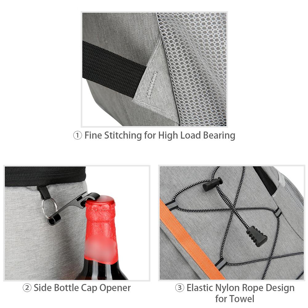 Isolierter Kühlrucksack Aluminiumfolie Thermorucksack Picknick Kühltasche für Camping CLE