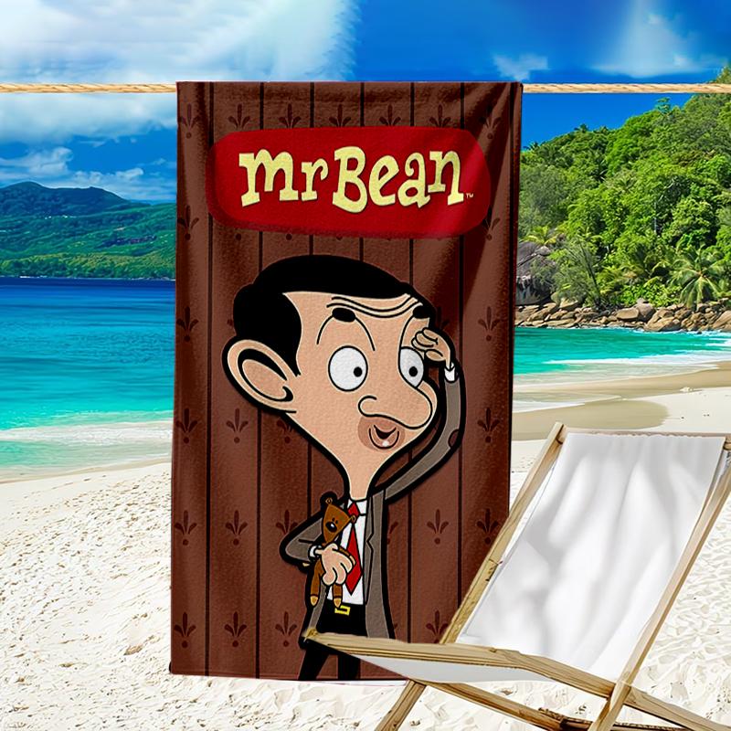 Beweis Strandtuch mit einem Mr. Bean2 Muster - weich, saugfähig, schnell trocknend, maschinenwaschbar - perfekt zum Schwimmen, Camping, Baden