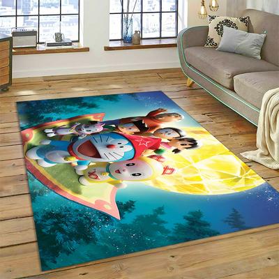 3D D-Doraemon Cartoon Traumteppich für Wohnzimmer Schlafzimmer Zuhause Sofadekoration, Kinderspiel rutschfeste Bodenmatte