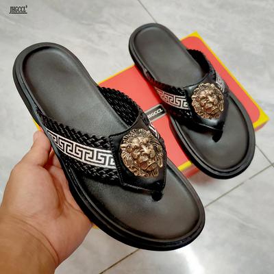 Pantoufles pour hommes tête de lion Chaussures décontractées noires et blanches Pantoufles de créateur sandales pantoufles à semelles souples pour femmes A6