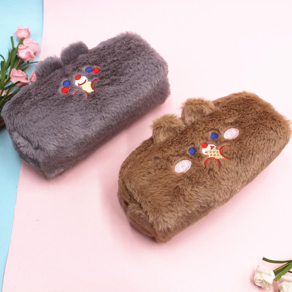 Pupu Bear Plush Pencil Case With Large Capacity For Students And Kids