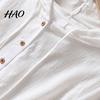 Women T-shirt Solid Color Hooded Buttons Half Placket Short Sleeve Short-sleeve Blouse Pullover Tops Drawstring Thin Loose Fit Regular
