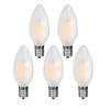 LED Edison Candle Bulbs, 60W Equivalent, 600lm, E17 6W, Retro Bulbs, Frosted Glass, Non-Dimmable, 2700K Warm White, Candle Shape, Pack of 5
