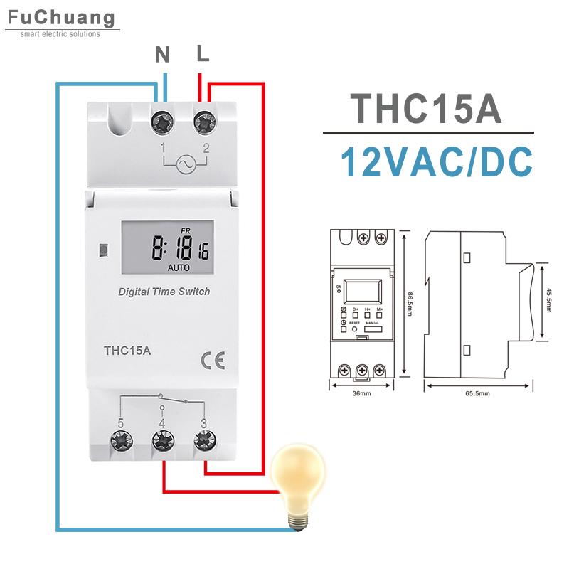Weekly Programmable Din Rail Digital TIME SWITCH Relay Timer 28 On/off THC15A THC30A 220V 110V 24V 12V for Control Street Lamp